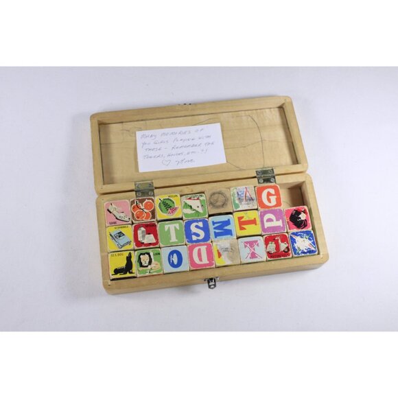 1960s mcm retro Picture Cubes AS IS, WB 260 made in China, alphabet blocks - Picture 2 of 10